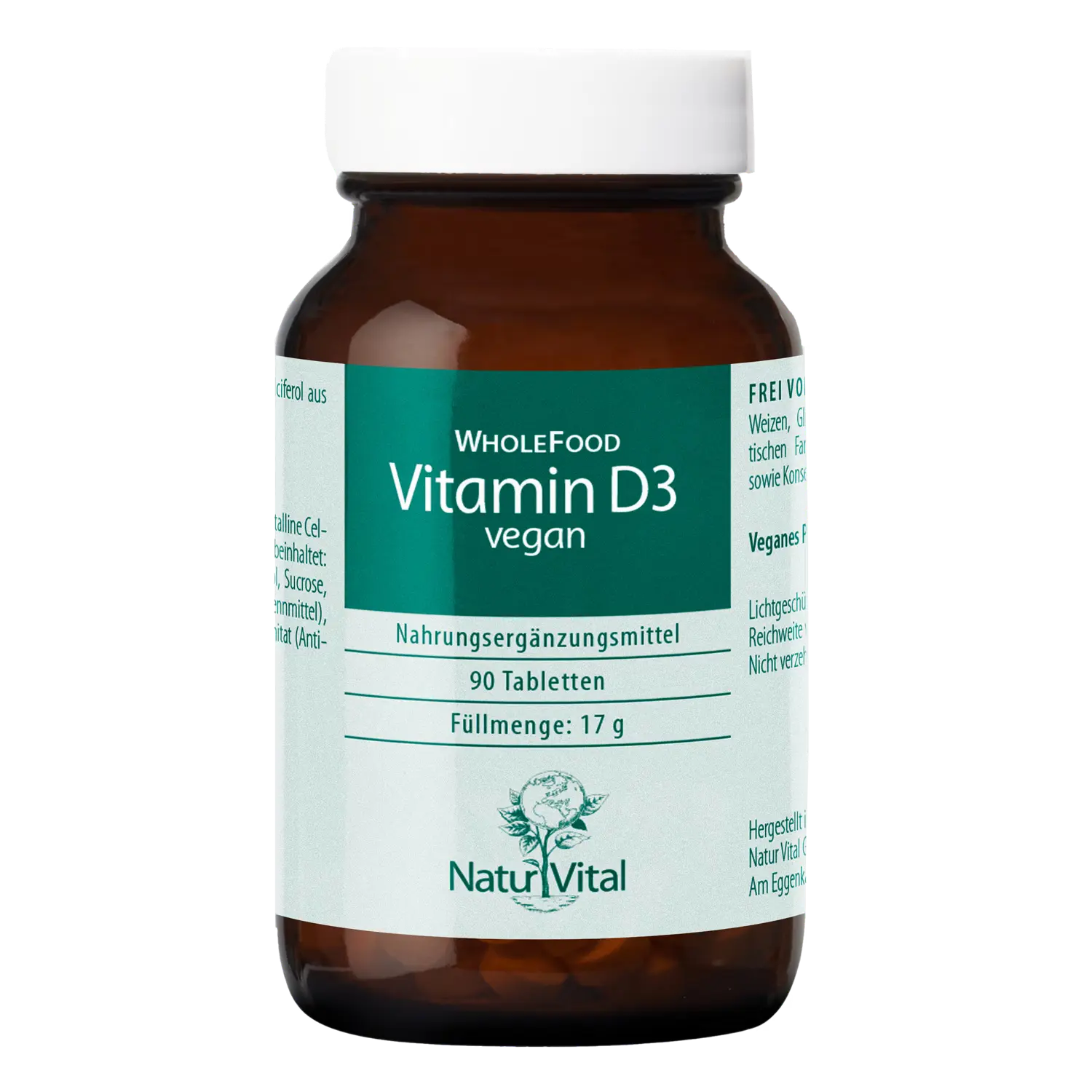 Natur Vital Vitamin D3 vegan WholeFood, 90 Tabletten  EAN: 4262512990811