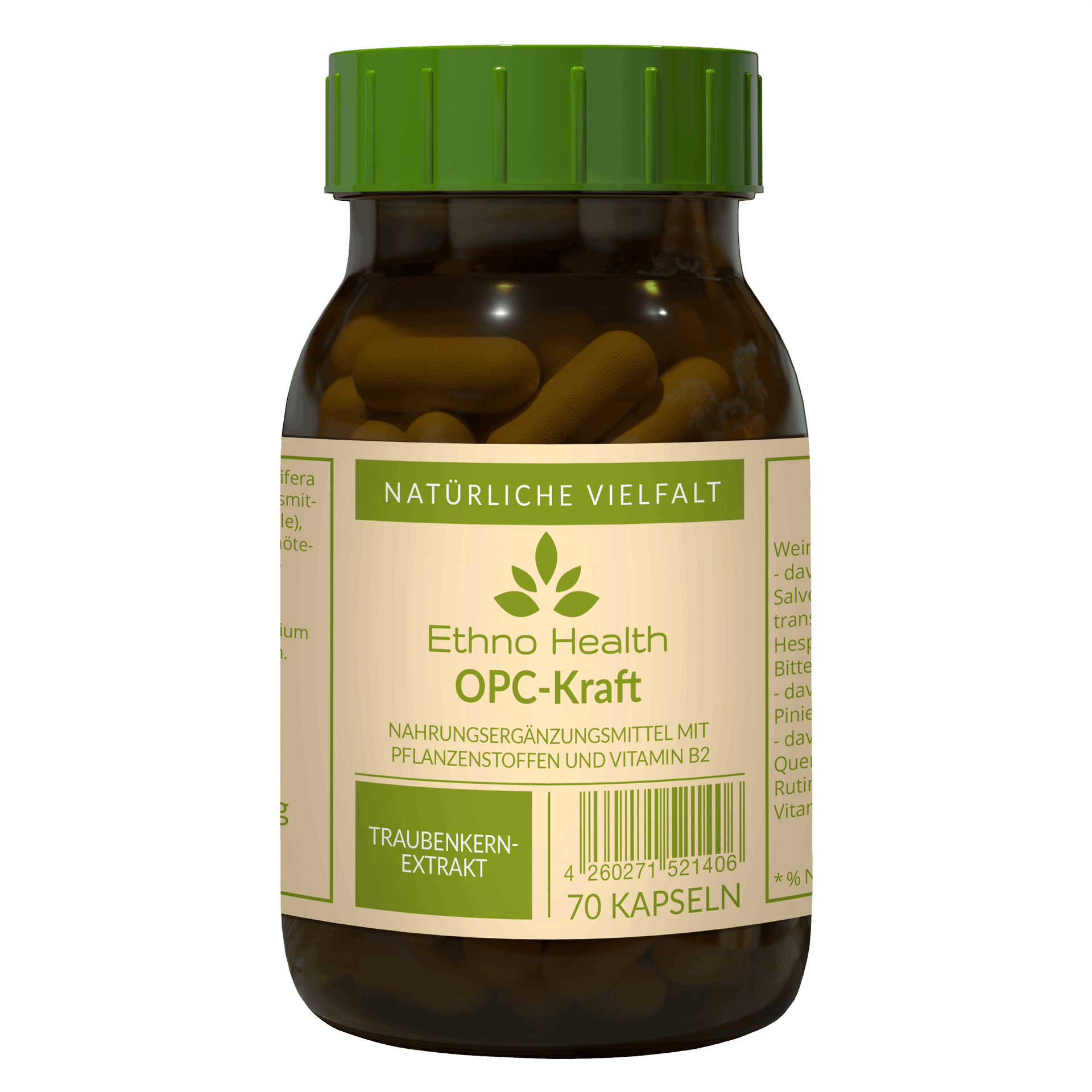 OPC Kraft von Ethno Health beinhaltet 70 Kapseln