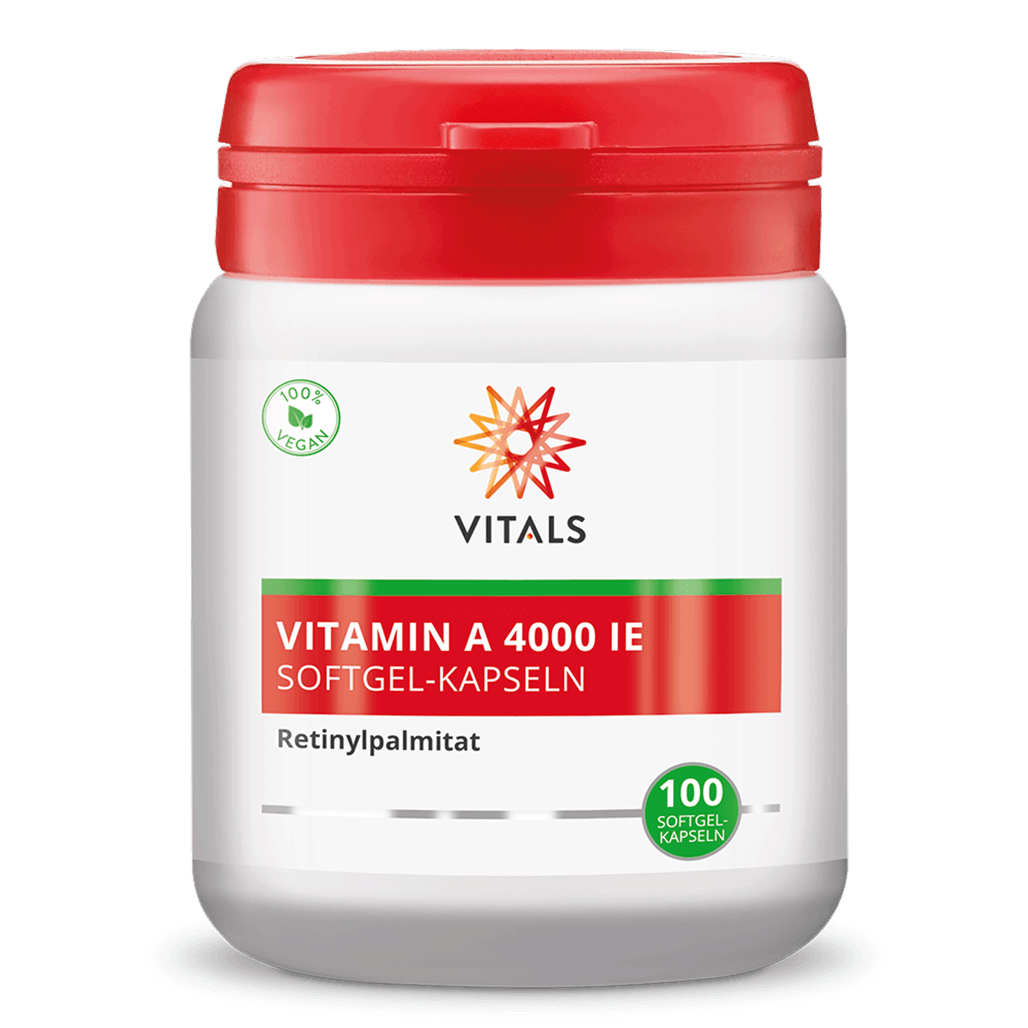 Vitals Vitamin A 4000 IE, 100 Softgel-Kapseln Sehkraft EAN: 8716717004577