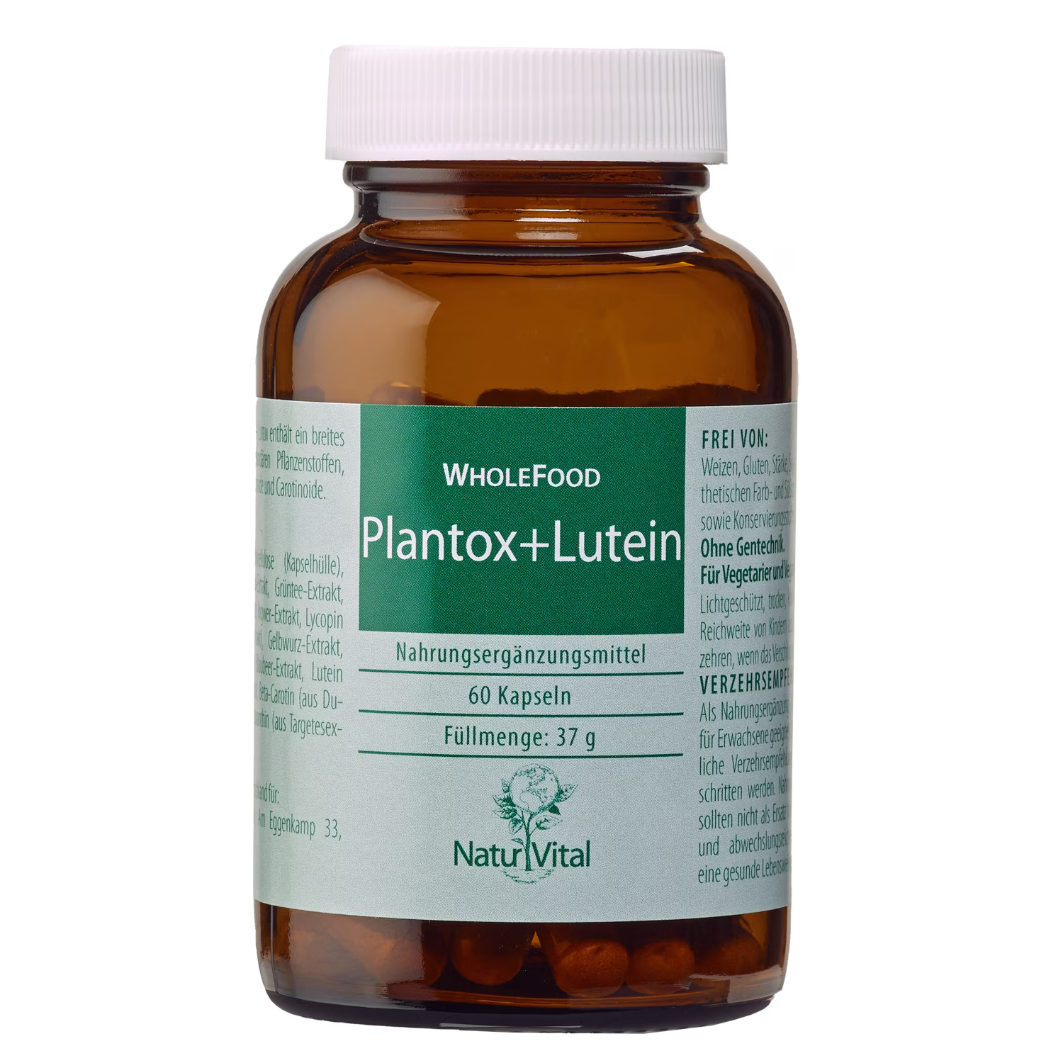 Plantox plus Lutein Natur Vital 60 Kapseln Plantox plus Lutein von Natur Vital beinhaltet 60 Kapseln