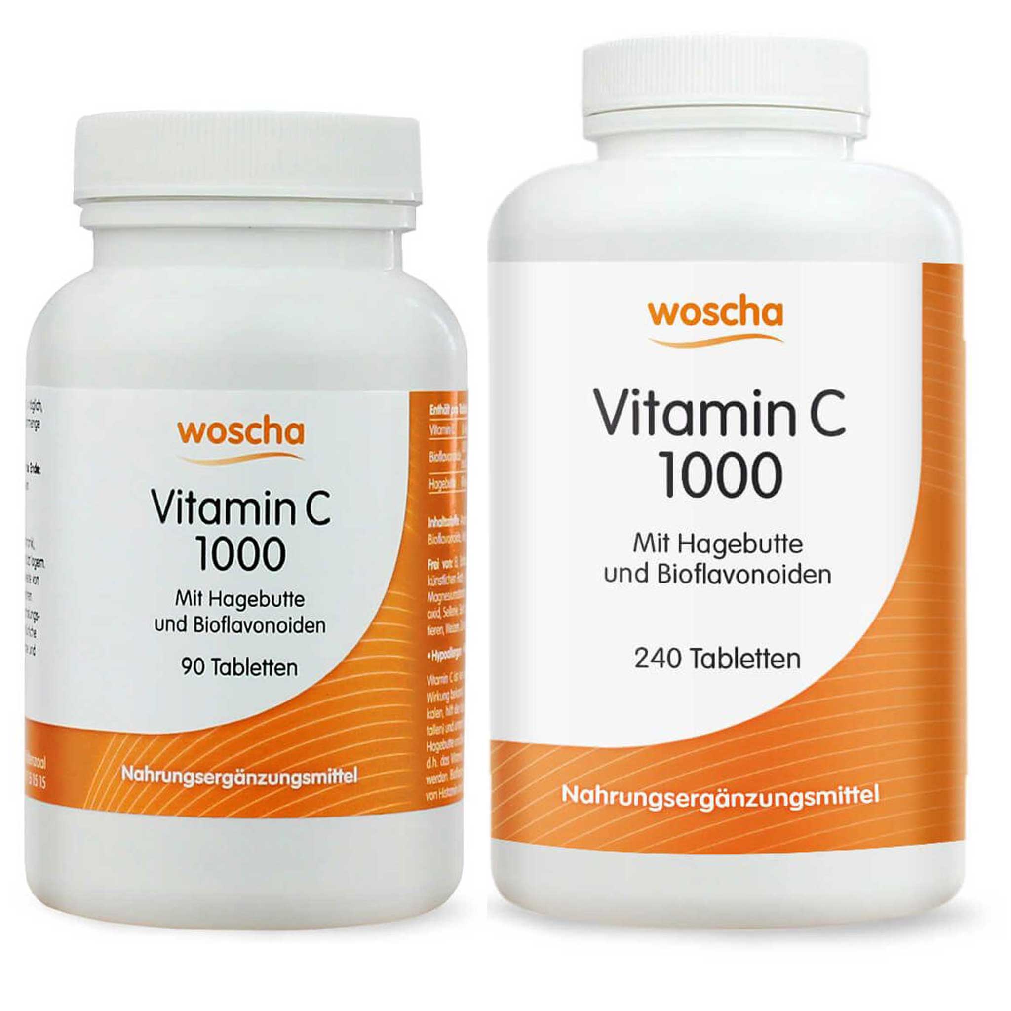 Woscha Vitamin C 1000 mit Hagebutte von podo medi in 90 Tabletten und 240 Tabletten Version Vorschau Woscha Vitamin C 1000 mit Hagebutte von podo medi in 90 Tabletten und 240 Tabletten Version Vorschau
